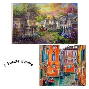 2 puzzle bundle. Country houses and Venice canals